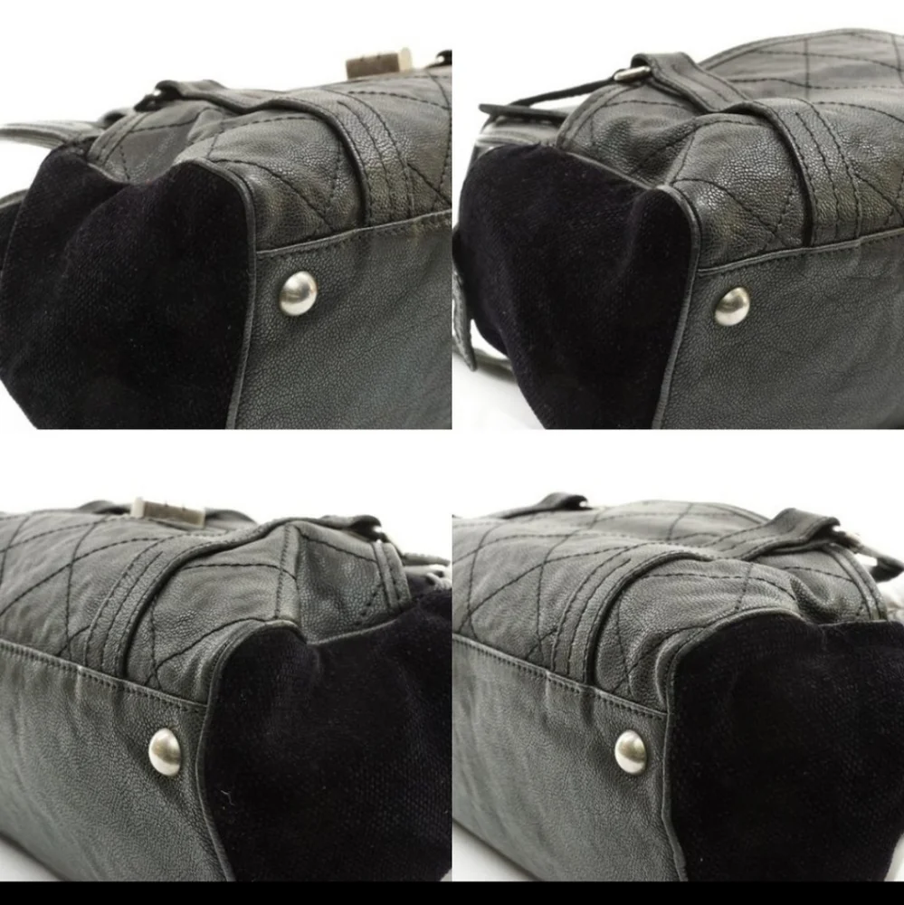 💎CHANEL Large Quilted Black Leather Shoulder bag - Picture 12 of 15